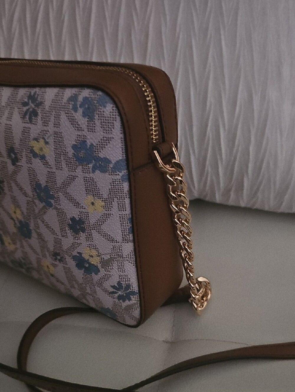 Michael Kors Blue and Yellow Floral Signature Crossbody - Picture 3 of 12